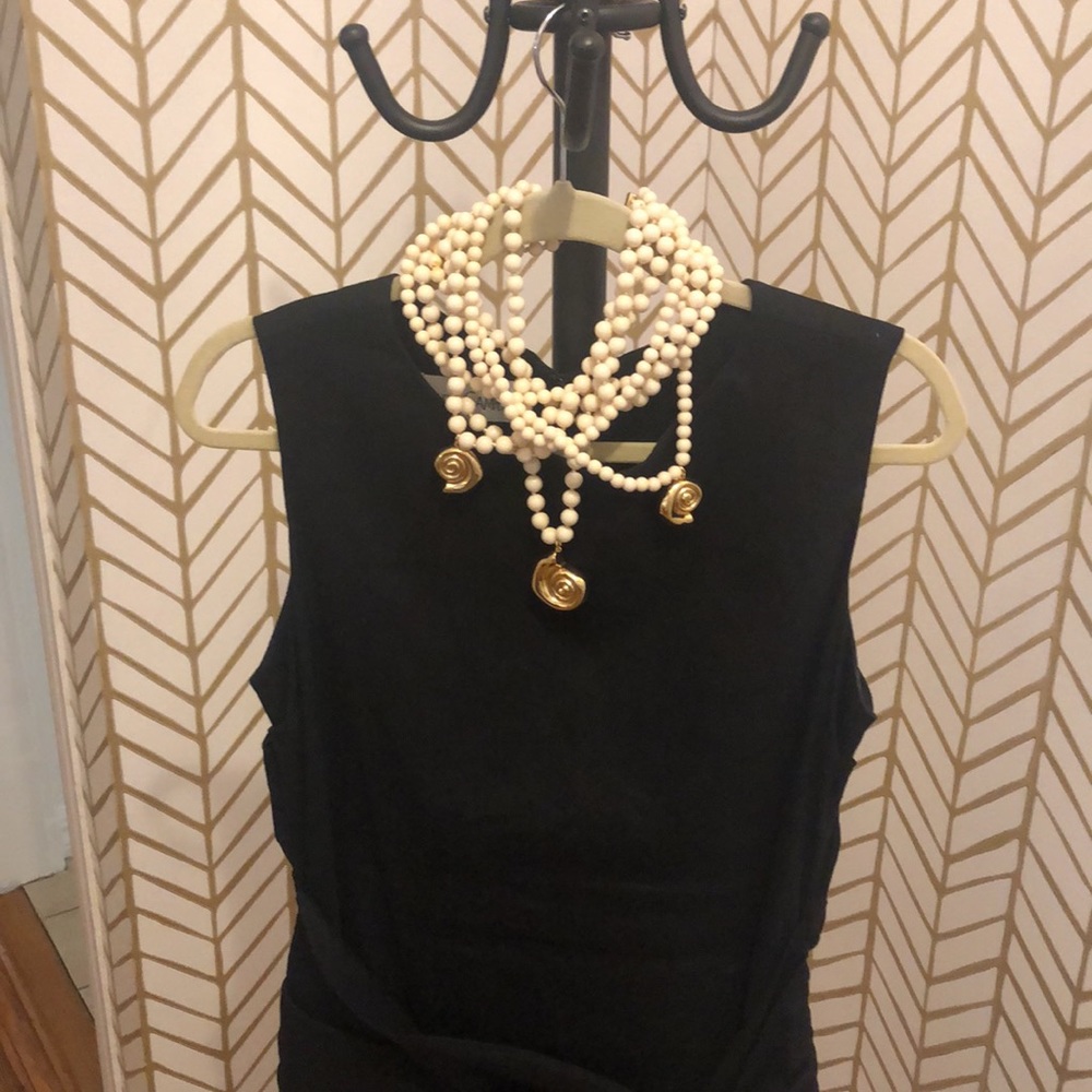Classic black linen dress